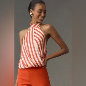 Maeve / Anthropologie halter tie neck bubble tank, XXS, NWT